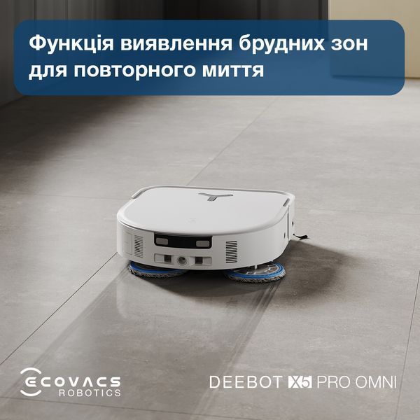 Робот-пилосос Ecovacs Deebot Ozmo X5 Pro Omni (DDX39) White X5PRO OMNI DDX39 WH фото