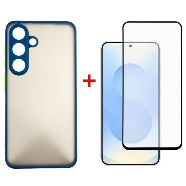 Чохол-накладка Dengos Matt для Samsung Galaxy S25 SM-S931 Blue (DG-KM-142) + захисне скло DG-KM-142 фото Чохол-накладка Dengos Matt для Samsung Galaxy S25 SM-S931 Blue (DG-KM-142) + захисне скло DG-KM-142 фото